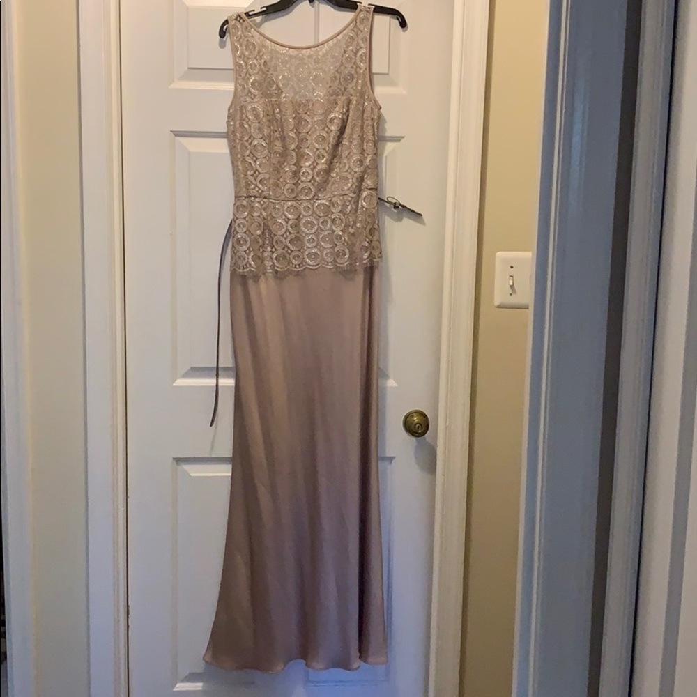 Champagne colored evening gown